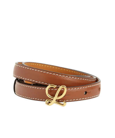 Loewe 1.5cm Brown Leather Logo Plaque Belt 20252836 4