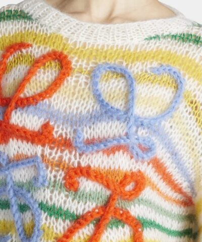 Loewe Anagram Embroidered Stripe Mohair Sweater 20237060 3