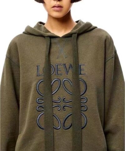 Loewe Anagram Logo Embroidered Cotton Hoodie 20249932 3