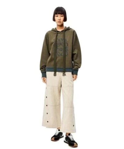 Loewe Anagram Logo Embroidered Cotton Hoodie 20249932 5