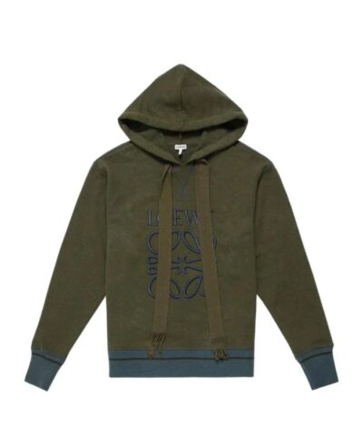 Loewe Anagram Logo-Embroidered Cotton Hoodie-20249936