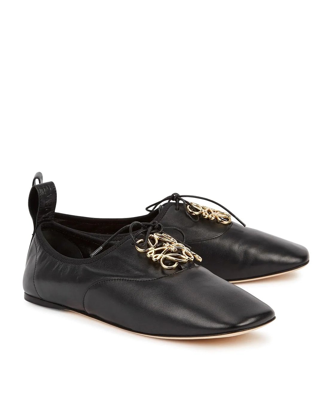 Alternative view of Loewe Black Logo Leather Flats, Black