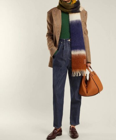Loewe Blue Green And Yellow Wool And Mohair Scarf 20245653 2