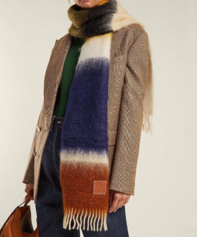 Loewe Blue Green And Yellow Wool And Mohair Scarf 20245653 3