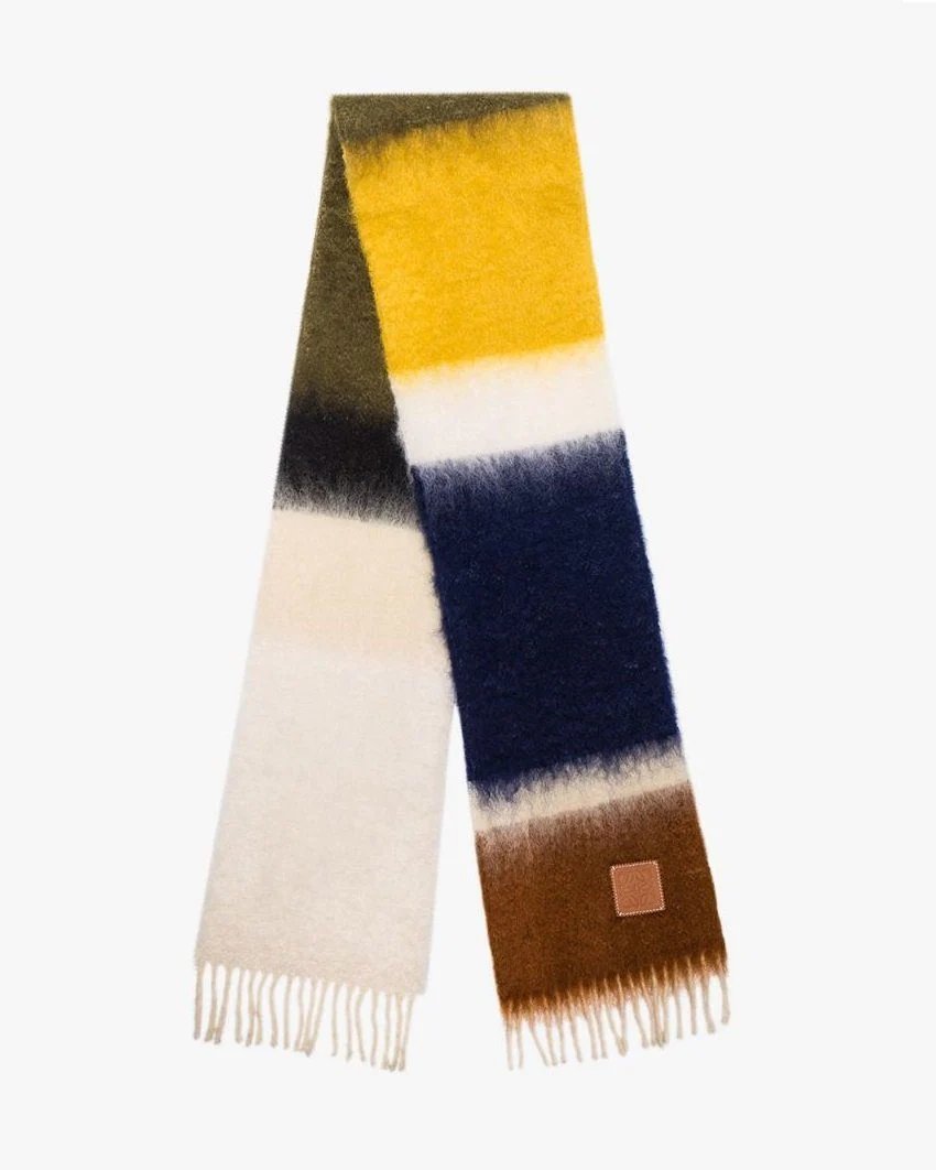 Loewe Blue Green And Yellow Wool And Mohair Scarf-20245653