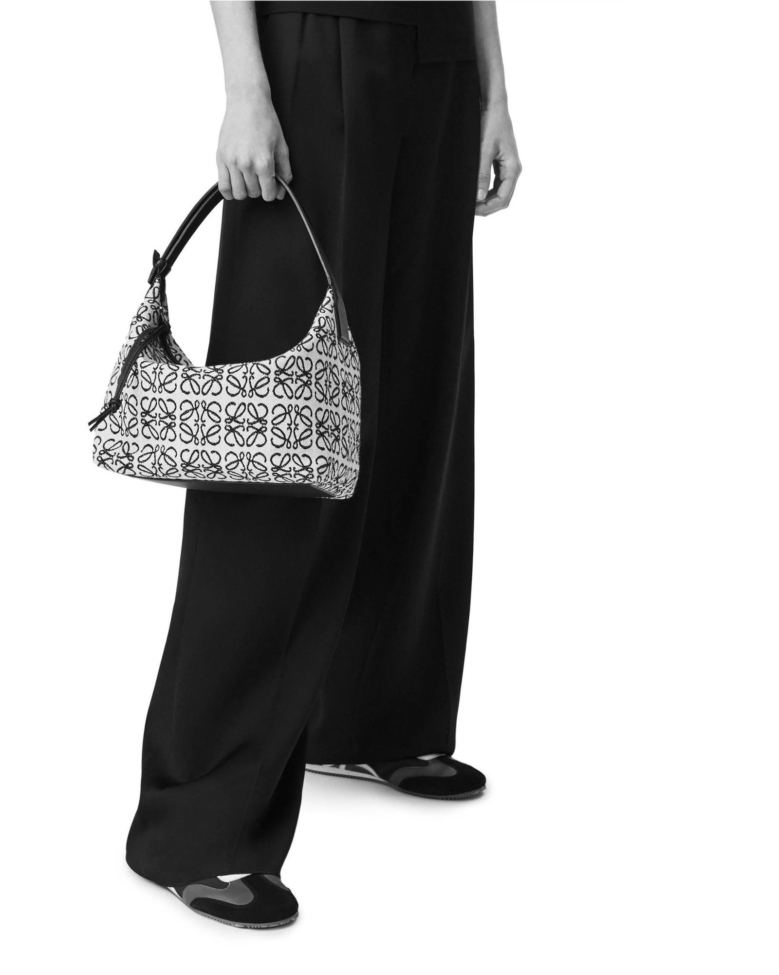 Alternative view of Loewe Cubi Bag in Anagram Jacquard and Calfskin
