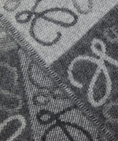 Loewe Fringed Wool and Cashmere blend Jacquard Scarf BlackWhite 20247709 2