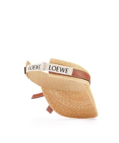 Loewe Gate Visor In Straw And Calfskin 20256629 2