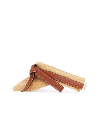 Loewe Gate Visor In Straw And Calfskin-20256630