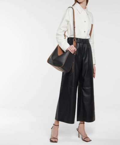 Loewe Hammock Small Leather Shoulder Bag In Black Brown 20252403 5