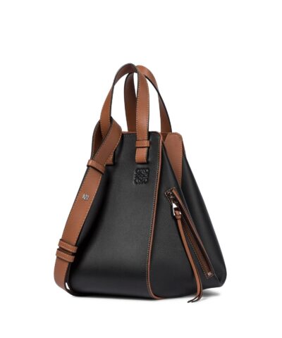 Loewe Hammock Small Leather Shoulder Bag In Black Brown-20252404