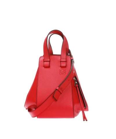 Loewe Hammock Small Leather Shoulder Bag In Red - Image 3