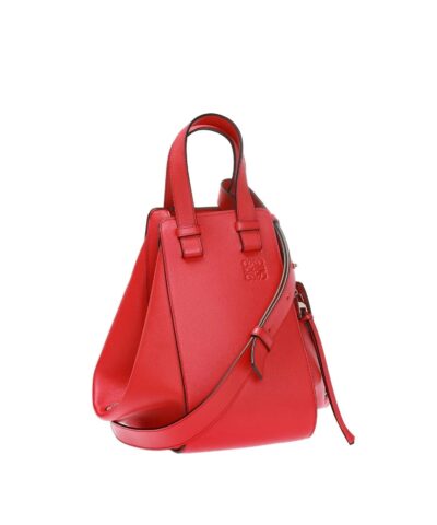 Loewe Hammock Small Leather Shoulder Bag In Red - Image 4