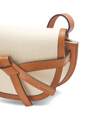 Loewe Mini Gate Dual Bag in Canvas and Calfskin 20252386 4