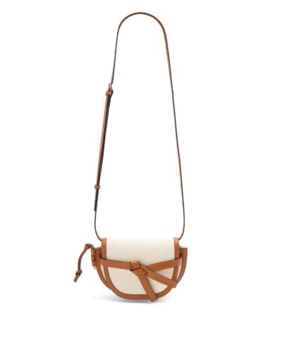 Loewe Mini Gate Dual Bag in Canvas and Calfskin 20252386 6