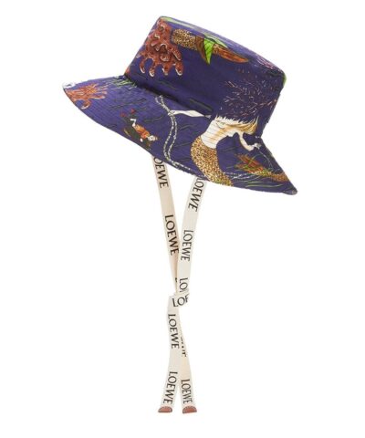 Loewe Paulas Ibiza Mermaid Print Canvas Bucket Hat 20256641 1