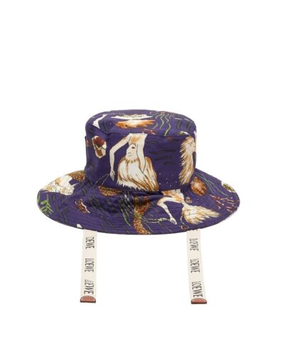 Loewe Paulas Ibiza Mermaid Print Canvas Bucket Hat 20256641 2