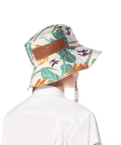 Loewe Paulas Ibiza Waterlily Print Cotton Bucket Hat 20256635 1