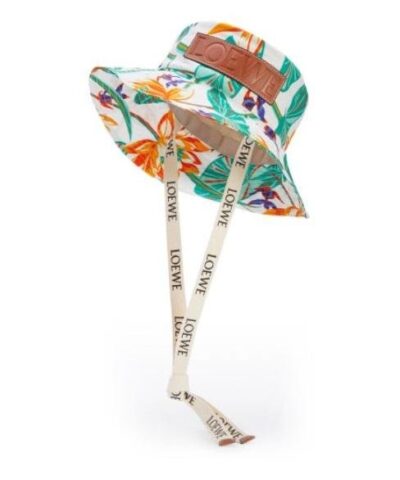 Loewe Paula's Ibiza Waterlily Print Cotton Bucket Hat-20256636