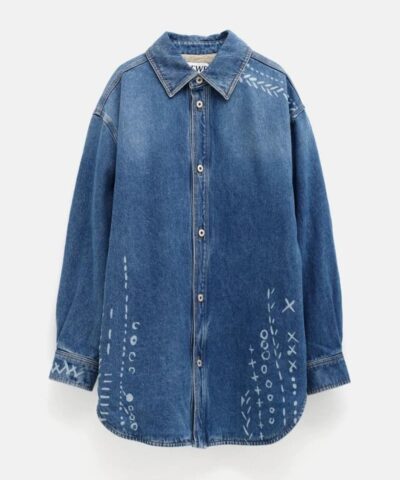 Loewe Printed Oversize Denim Overshirt In Cotton 20244306 4