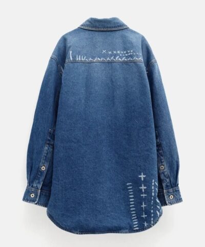 Loewe Printed Oversize Denim Overshirt In Cotton 20244306 5