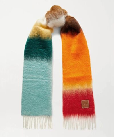 Loewe Striped Mohair-Blend Scarf-20245660