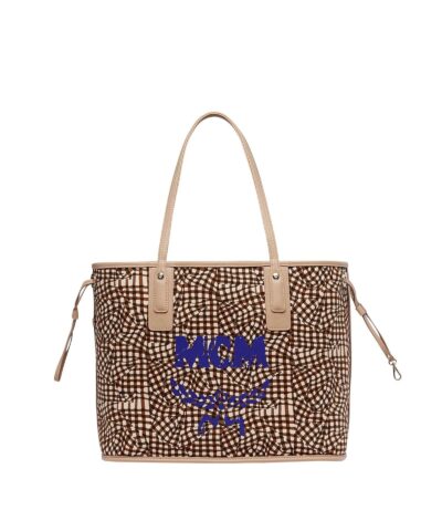 MCM Reversible Liz Medium Shopper in Visetos In Beige 20251333 3