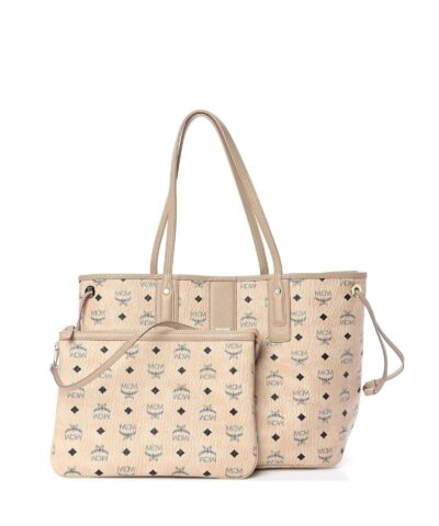 MCM Reversible Liz Medium Shopper in Visetos In Beige 20251333 7