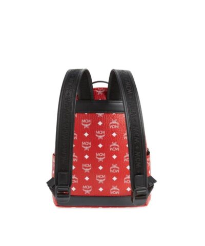 MCM Viva Red Stark Backpack Wwhite Logo Visetos 32 20251575 2