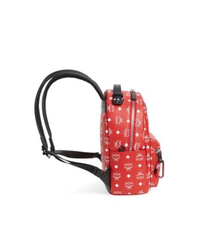 MCM Viva Red Stark Backpack Wwhite Logo Visetos 32 20251575 4