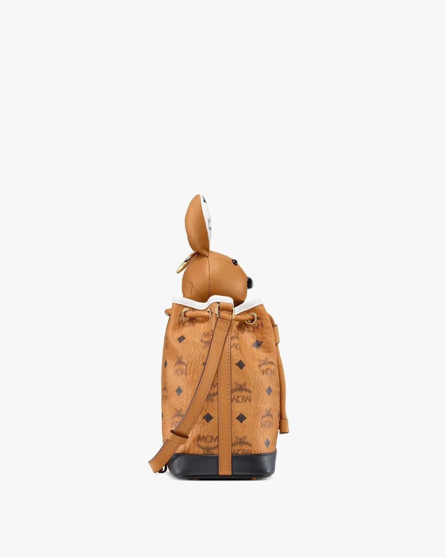 Alternative view of MCM Zoo Rabbit Drawstring Bag in Visetos Leather Mix Null