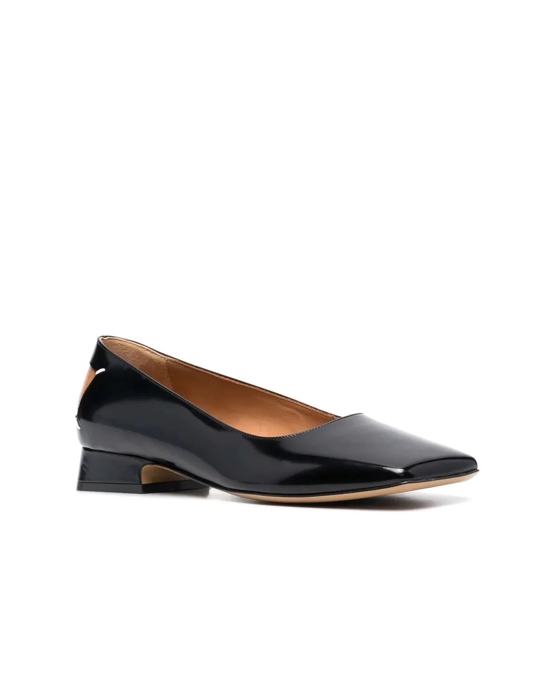 Alternative view of Maison Margiela Black Square-Toe Ballerina Shoes