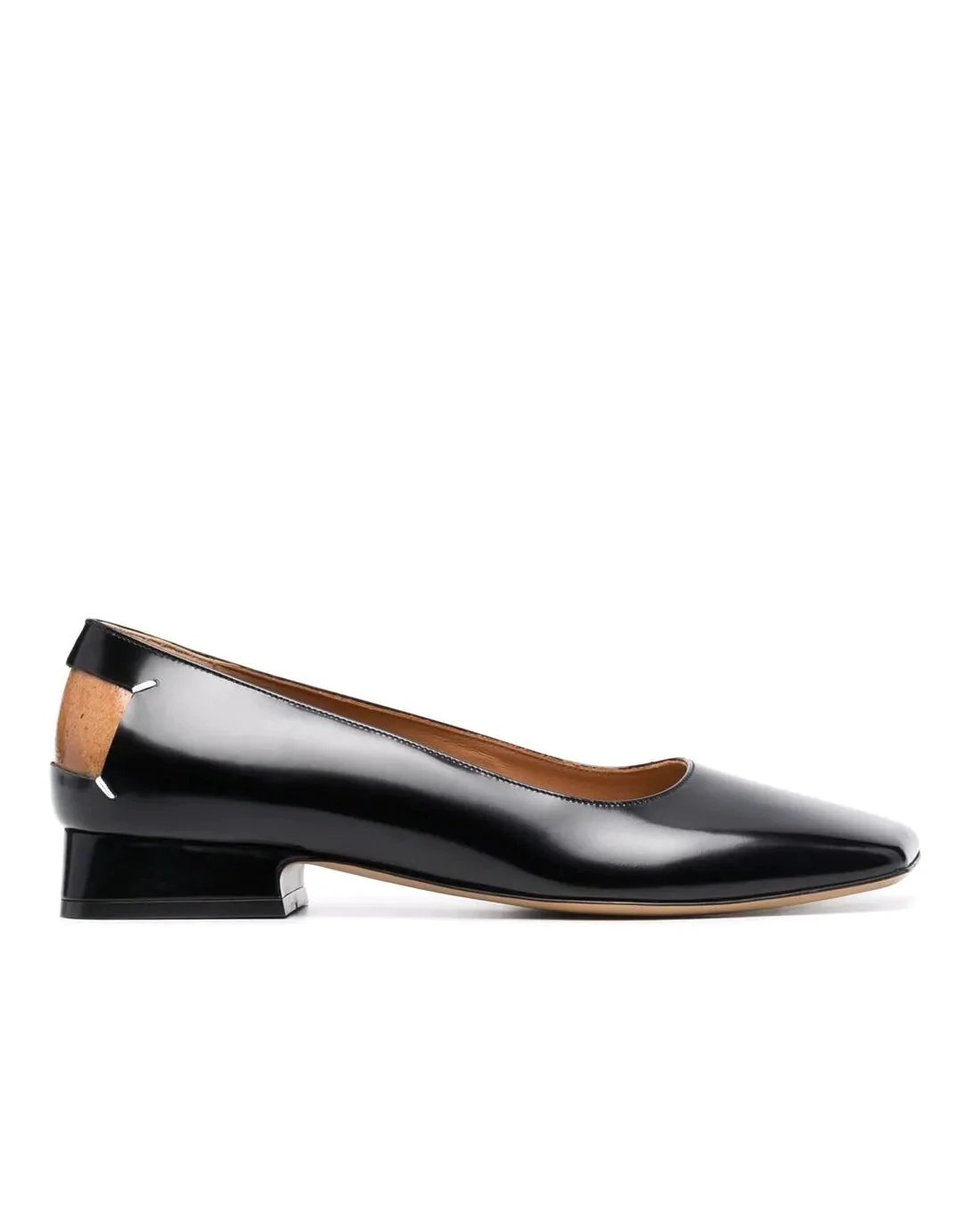 Maison Margiela Black Square-Toe Ballerina Shoes-20240407