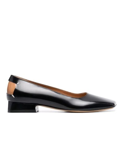 Maison Margiela Black Square-Toe Ballerina Shoes-20240408