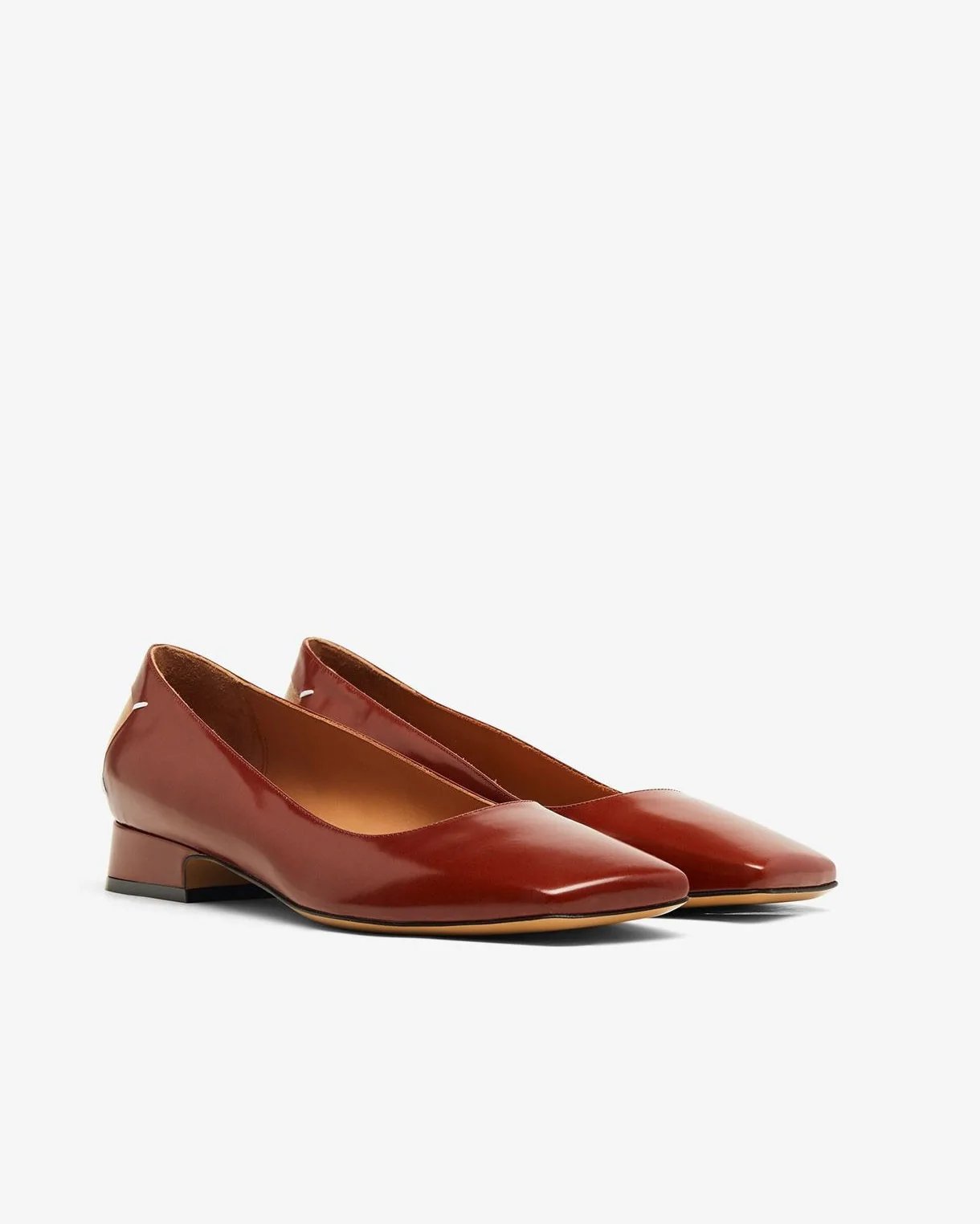 Alternative view of Maison Margiela Tan Square-Toe Ballerina Shoes