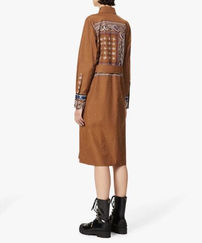 Max Mara Bussola Graphic Print Cotton Midi Dress 20244040 3