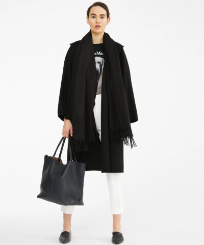 Max Mara Cashmere Coat, Black-20246348