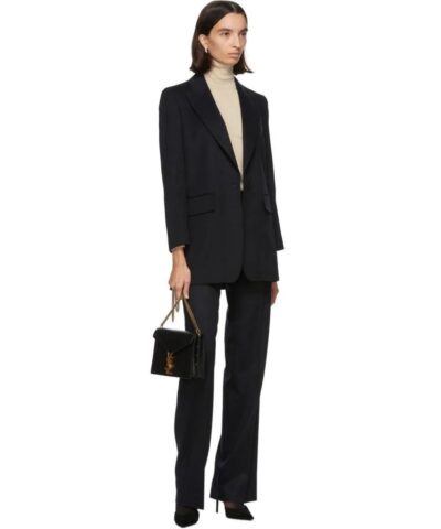 Max Mara Eva One Button Front Peak Lapel Wool Jacket 20246911 1