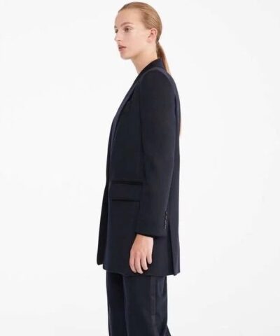 Max Mara Eva One Button Front Peak Lapel Wool Jacket 20246911 2