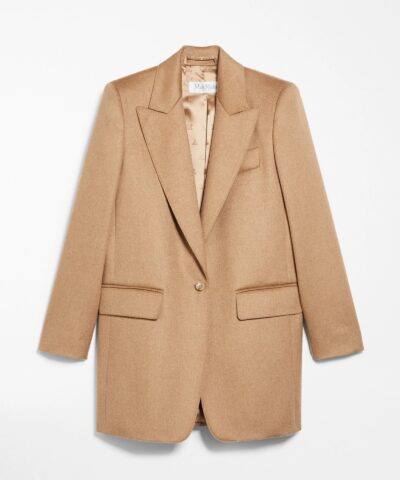 Max Mara Eva One-Button Front Peak-Lapel Wool Jacket-20246920