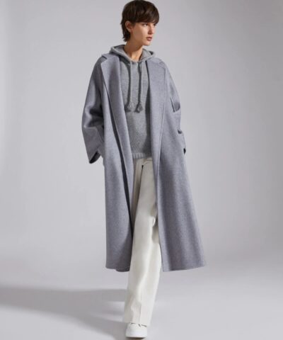 Max Mara Labbro Relaxed Fit Cashmere Coat In Light Grey 20237632 1