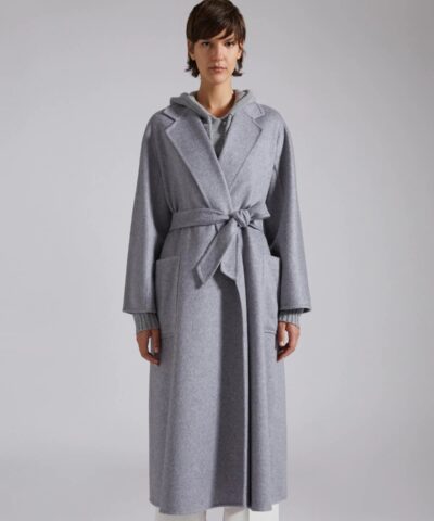 Max Mara Labbro Relaxed Fit Cashmere Coat In Light Grey 20237632 3