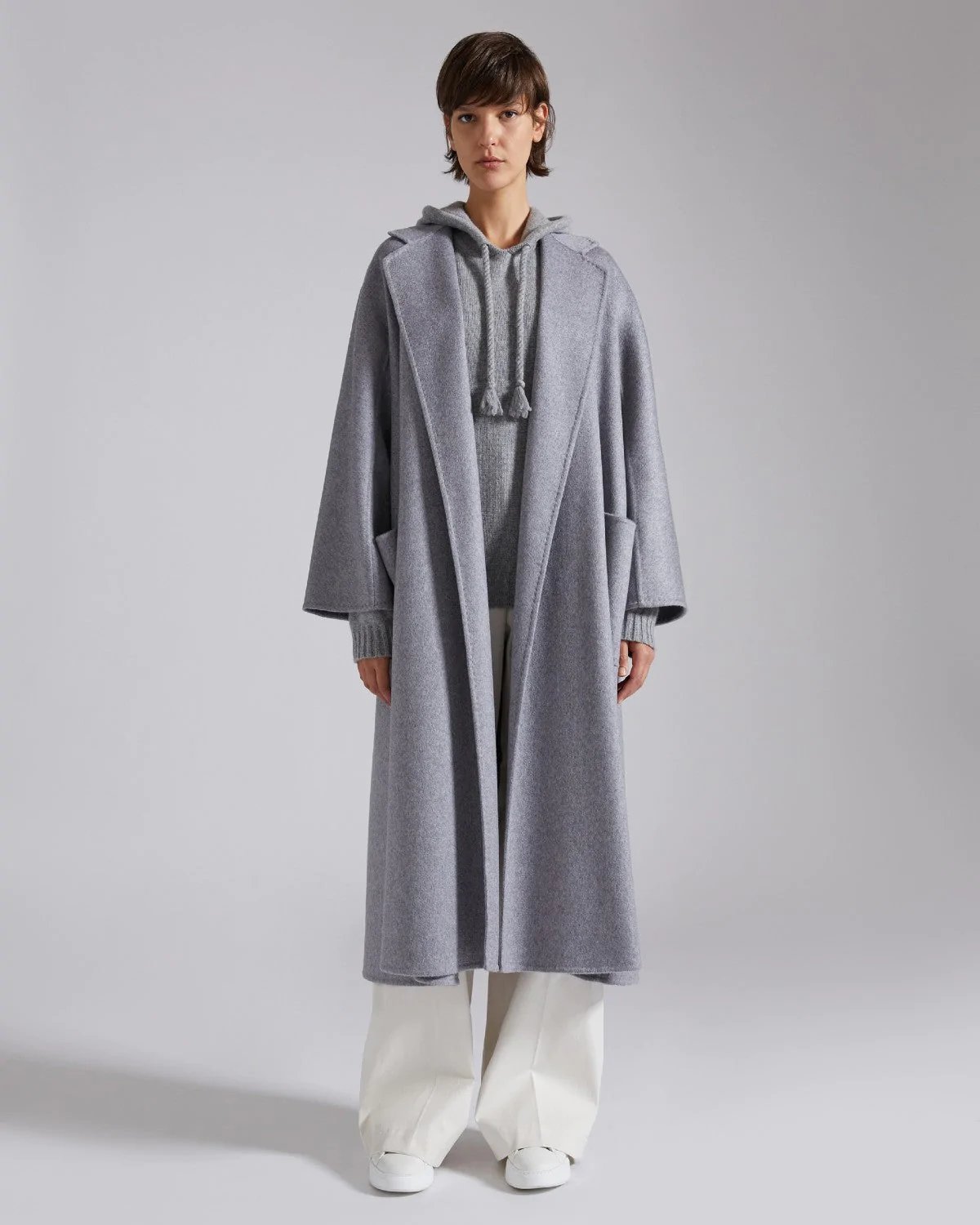 Max Mara Labbro Relaxed-Fit Cashmere Coat In Light Grey-20237632