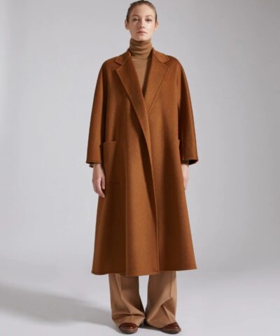 Max Mara Labbro Relaxed Fit Cashmere Coat In Tobacco 20237642 1