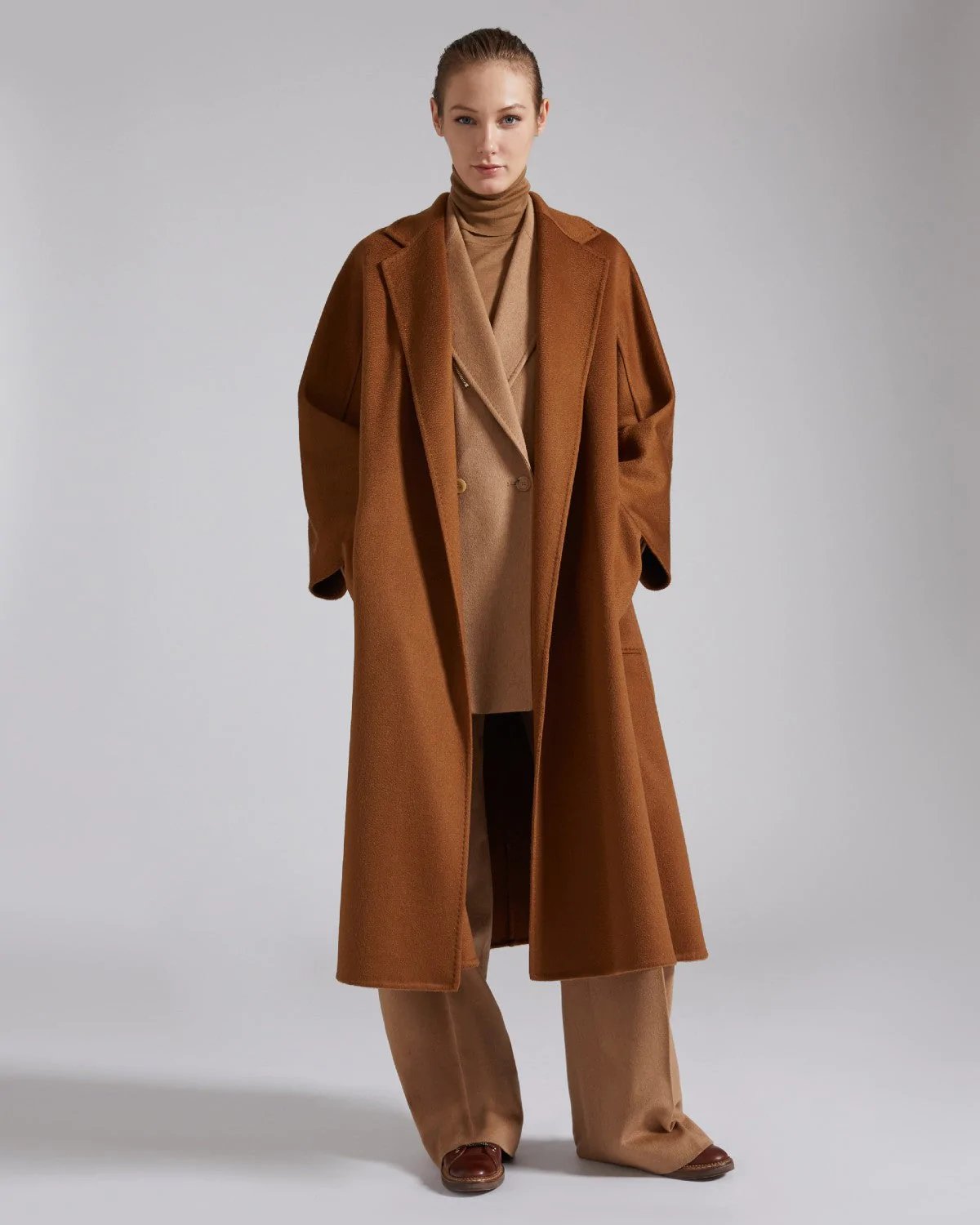 Max Mara Labbro Relaxed-Fit Cashmere Coat In Tobacco-20237642