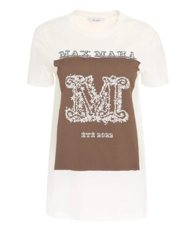Max Mara Logo Printed Crewneck T-Shirt-20241316
