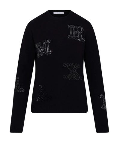 Max Mara MIA Embellished Logo Cashmere Sweater-20239594