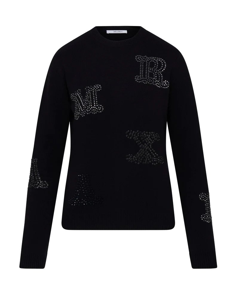 Max Mara MIA Embellished Logo Cashmere Sweater-20239594