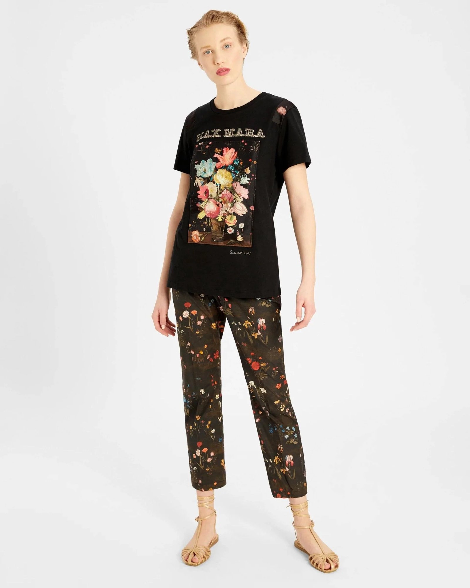 Alternative view of Max Mara Printed Cotton Jersey T-Shirt, Black
