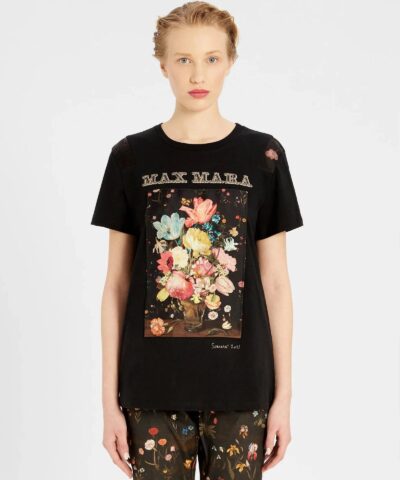 Max Mara Printed Cotton Jersey T-Shirt, Black-20253664